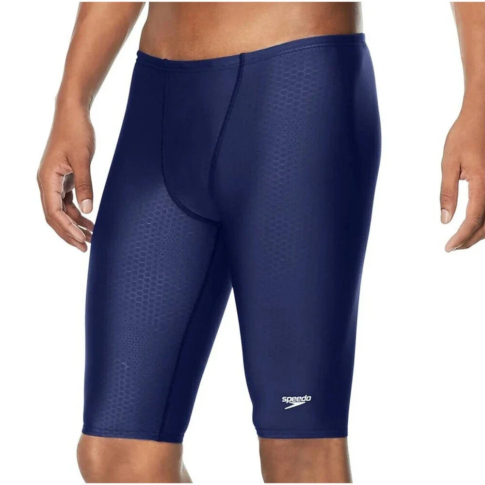 Speedo Hex Heat Jammer Men's 36 Blue Performance Racing Suit Swimwear SRT281